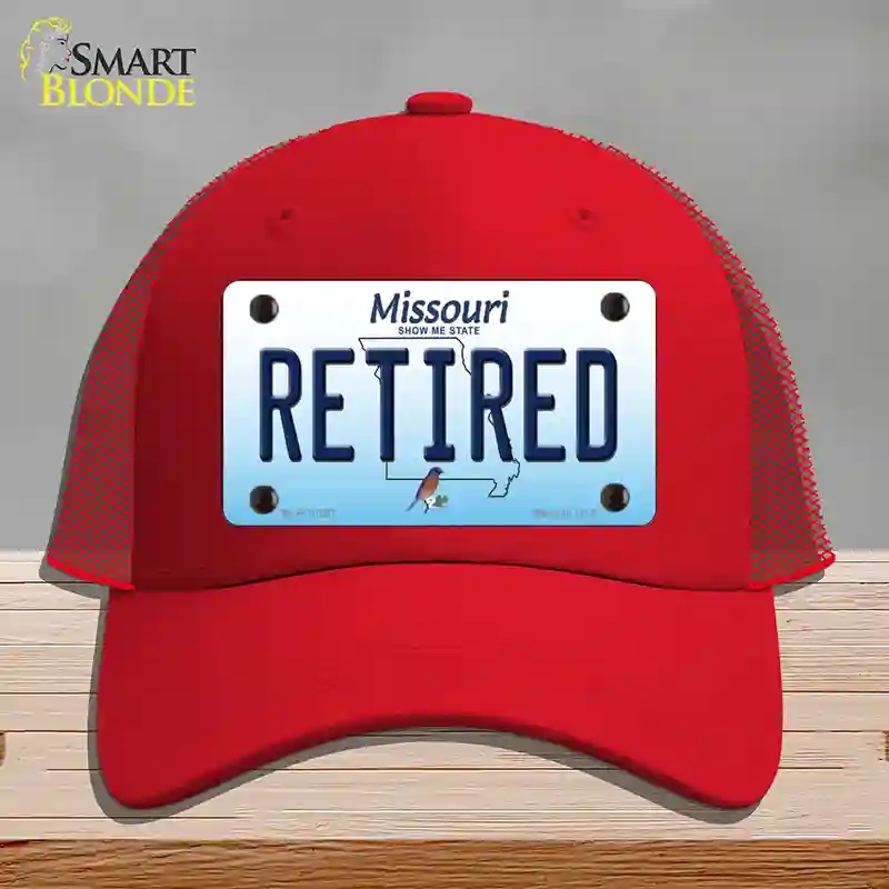 HAT17-MLP-10257 Retired Missouri Novelty License Plate Hat, Mesh - Red