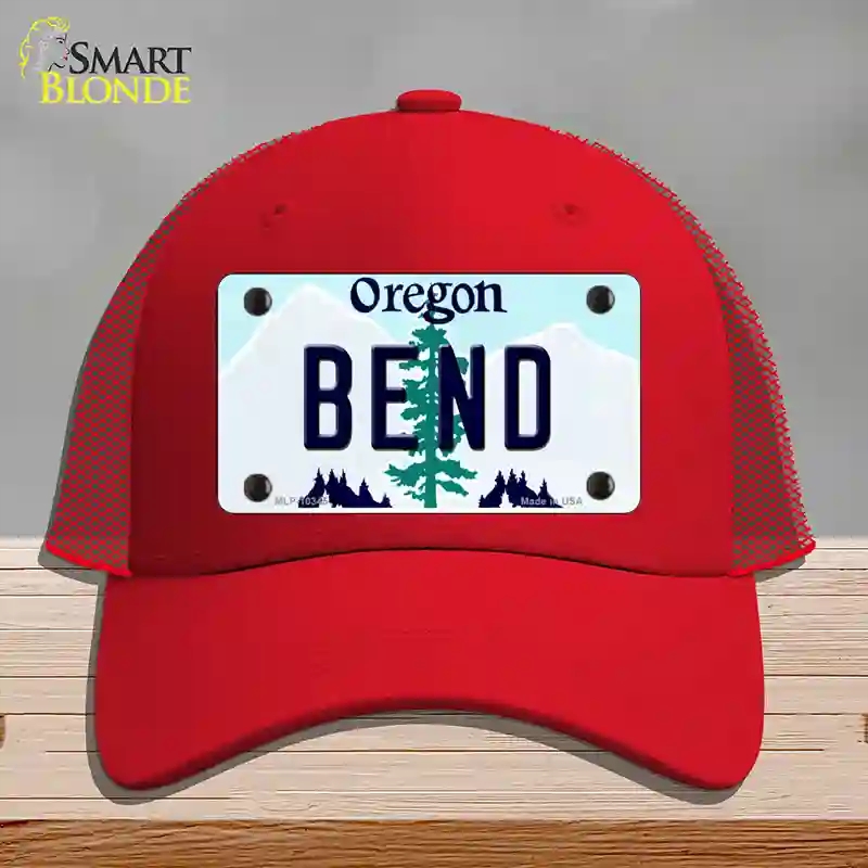 HAT17-MLP-10345 Bend Oregon Novelty License Plate Hat, Mesh - Red
