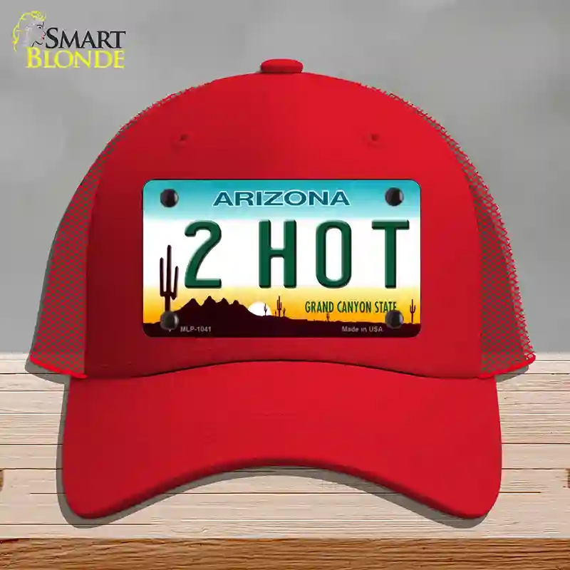 HAT17-MLP-1041 2 Hot Arizona Novelty License Plate Hat, Mesh - Red