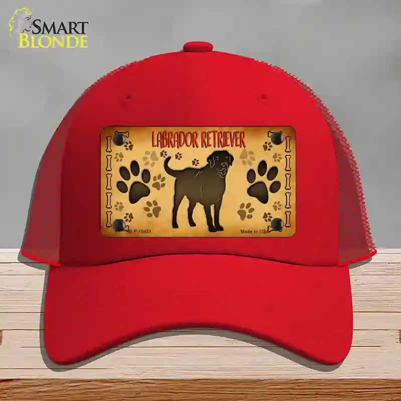 HAT17-MLP-10451 Labrador Retriever Novelty License Plate Hat, Mesh - Red