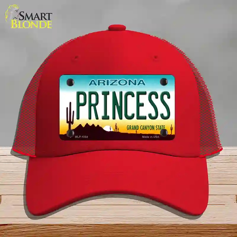 HAT17-MLP-1054 Princess Arizona Novelty License Plate Hat, Mesh - Red