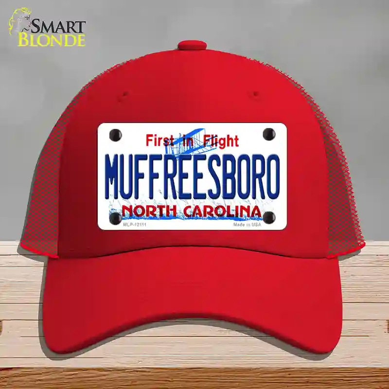 HAT17-MLP-12111 Muffreesboro North Carolina State Novelty License Plate Hat, Mesh - Red
