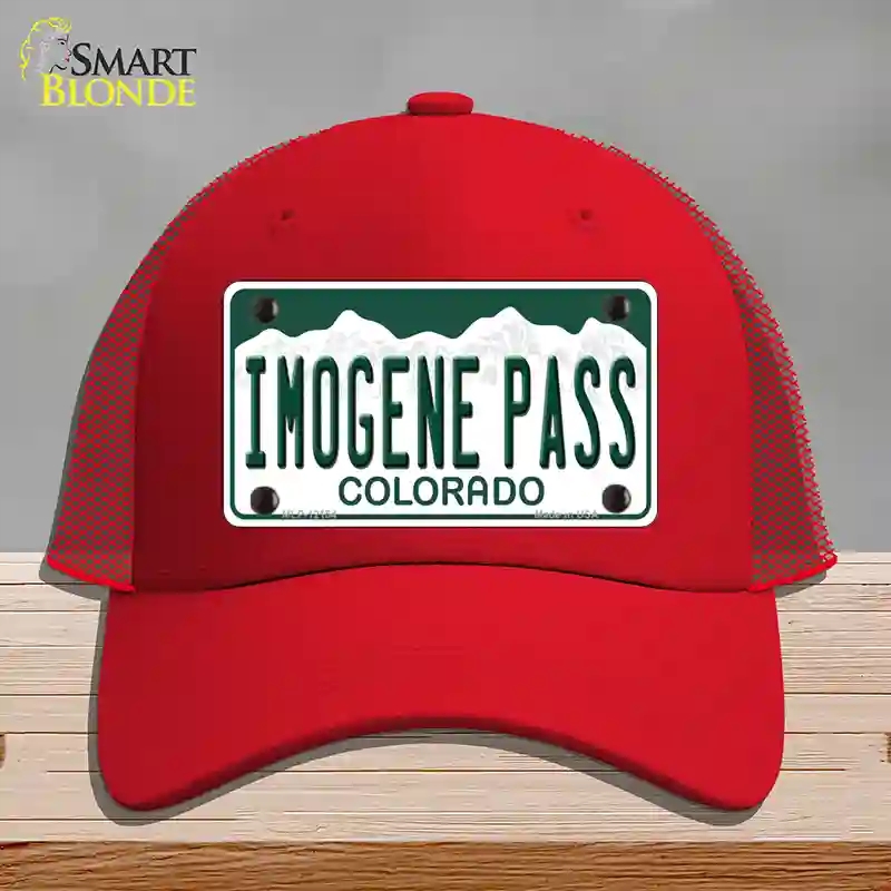 HAT17-MLP-12154 Imogene Pass Colorado Novelty License Plate Hat, Mesh - Red