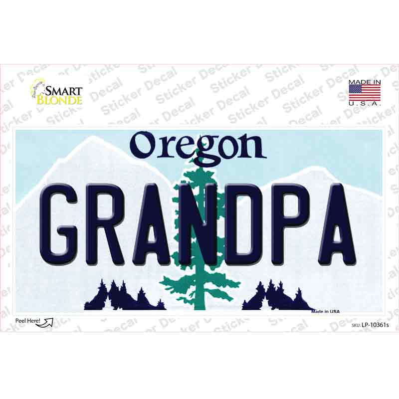 LP-10361s-M Grandpa Oregon Novelty Sticker Decal, Medium