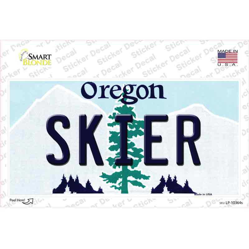 LP-10364s-M Skier Oregon Novelty Sticker Decal, Medium