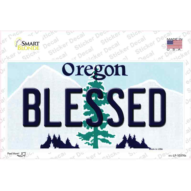 LP-10376s-M Blessed Oregon Novelty Sticker Decal, Medium