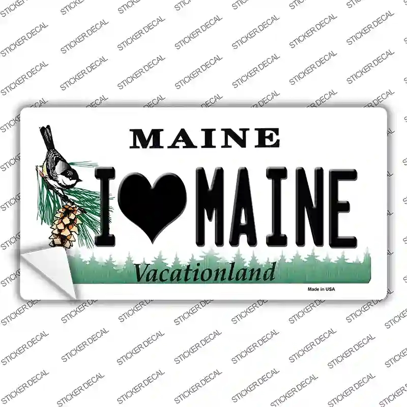 LP-10384s-S I Love Maine Novelty Sticker Decal, Small