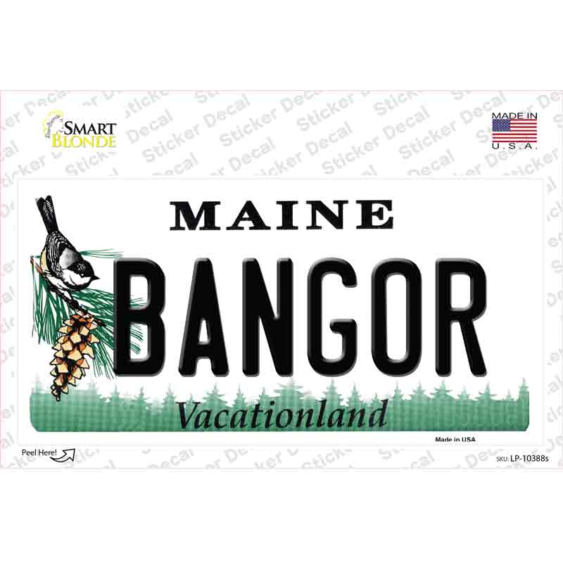 LP-10388s-M Bangor Maine Novelty Sticker Decal, Medium