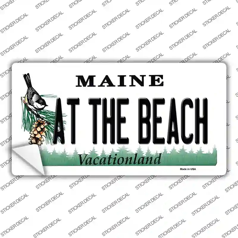 LP-10400s-S At the Beach Maine Novelty Sticker Decal, Small