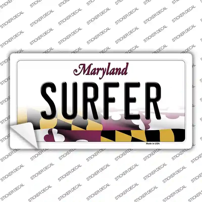 LP-10480s-L Surfer Maryland Novelty Sticker Decal, Large