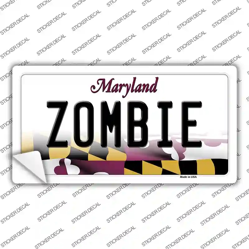 LP-10488s-S Zombie Maryland Novelty Sticker Decal, Small