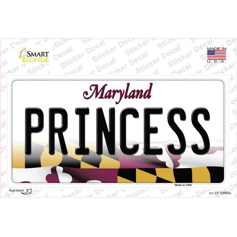 LP-10495s-M Princess Maryland Novelty Sticker Decal, Medium