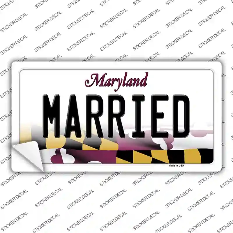 LP-10508s-XL Married Maryland Novelty Sticker Decal, Extra Large