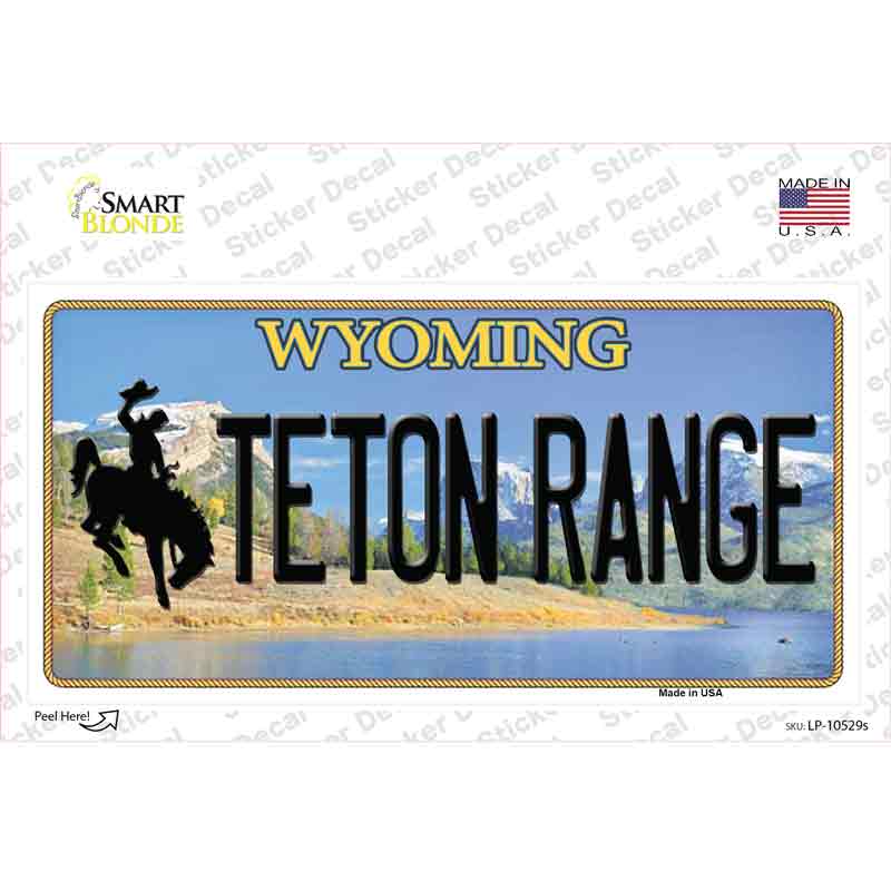 LP-10529s-M Teton Range Wyoming Novelty Sticker Decal, Medium