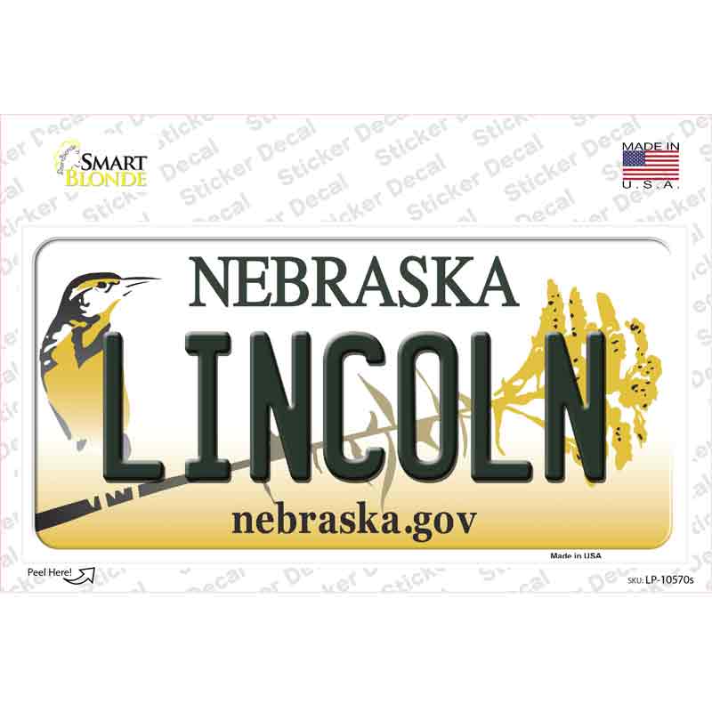 LP-10570s-M Lincoln Nebraska Novelty Sticker Decal, Medium