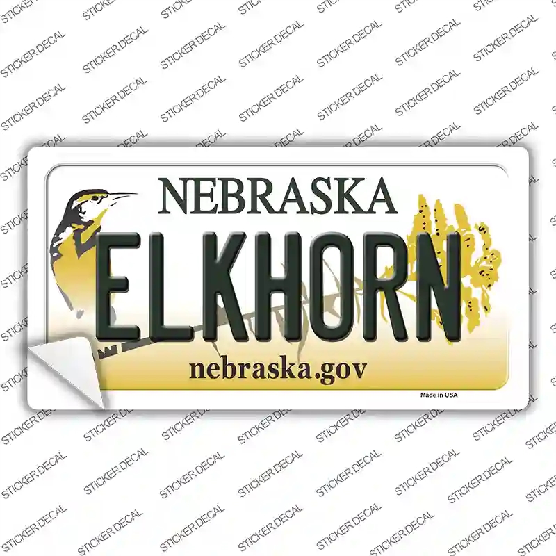 LP-10574s-XL Elkhorn Nebraska Novelty Sticker Decal, Extra Large