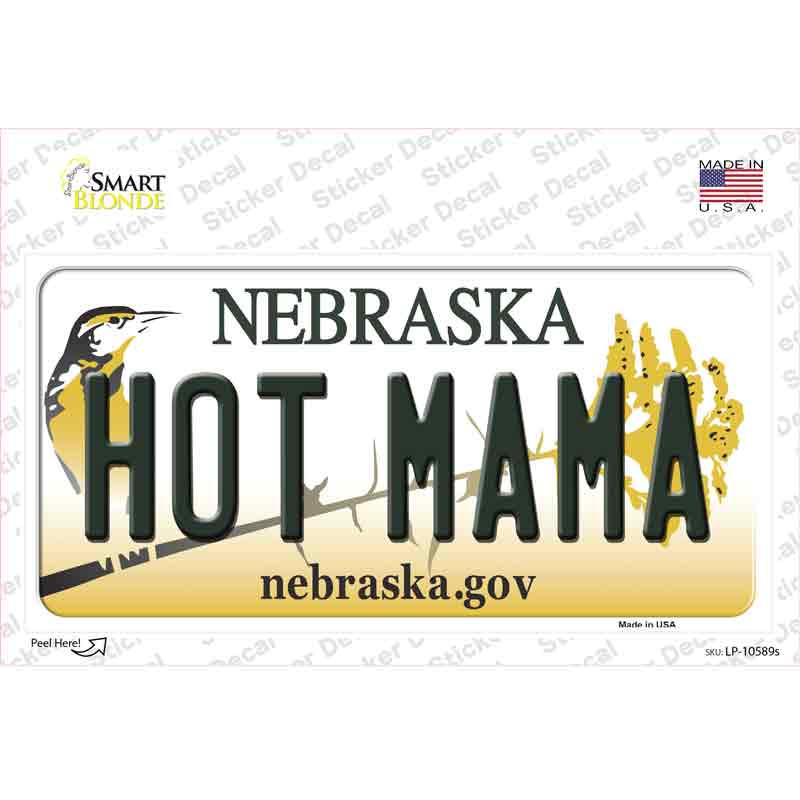 LP-10589s-M Hot Mama Nebraska Novelty Sticker Decal, Medium
