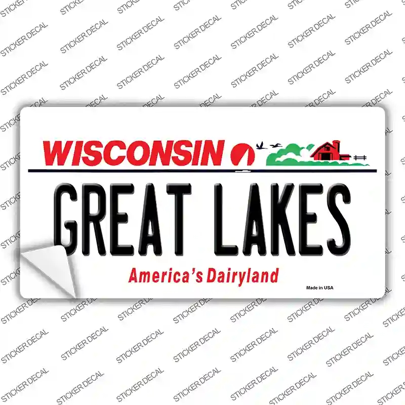 LP-10621s-XL Great Lakes Wisconsin Novelty Sticker Decal, Extra Large