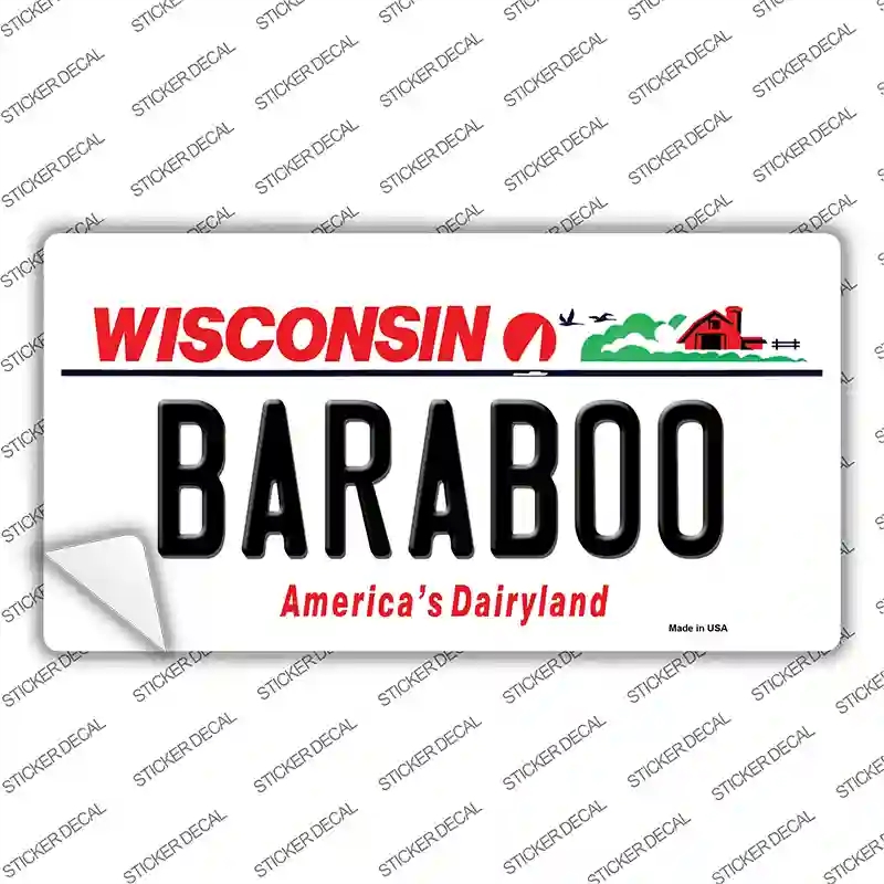 LP-10623s-S Baraboo Wisconsin Novelty Sticker Decal, Small