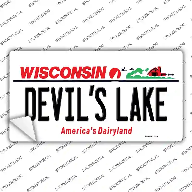 LP-10625s-S Devils Lake Wisconsin Novelty Sticker Decal, Small