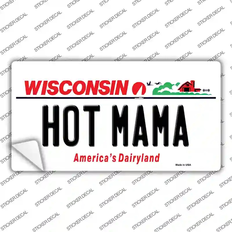 LP-10638s-S Hot Mama Wisconsin Novelty Sticker Decal, Small