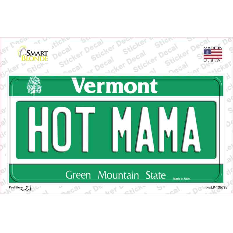 LP-10678s-M Hot Mama Vermont Novelty Sticker Decal, Medium