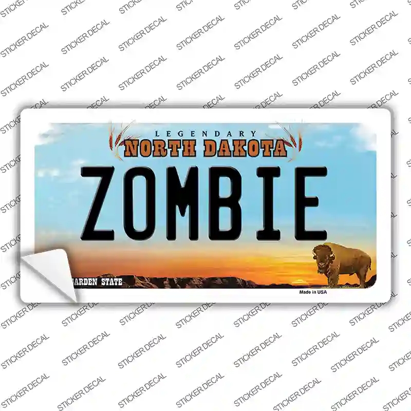 LP-10710s-S Zombie North Dakota Novelty Sticker Decal, Small