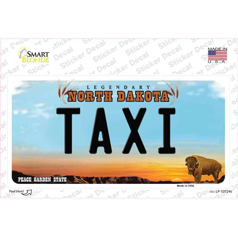 LP-10724s-M Taxi North Dakota Novelty Sticker Decal, Medium