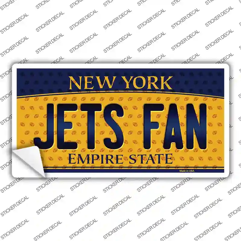LP-10773s-L Jets Fan   York Novelty Sticker Decal, Large