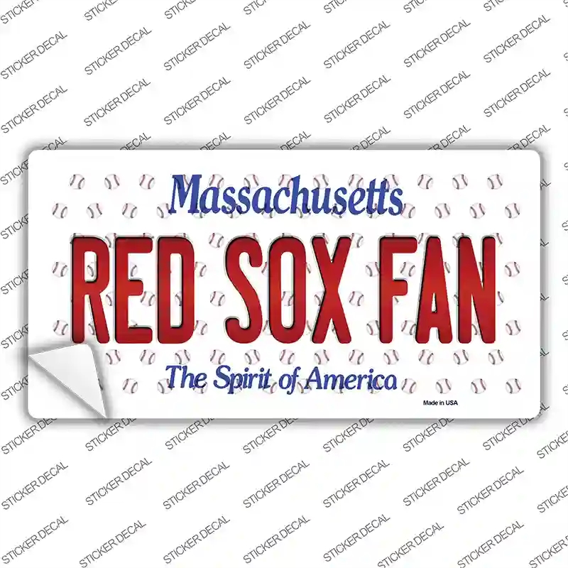 LP-10804s-L Red Sox Fan Massachusetts Novelty Sticker Decal, Large