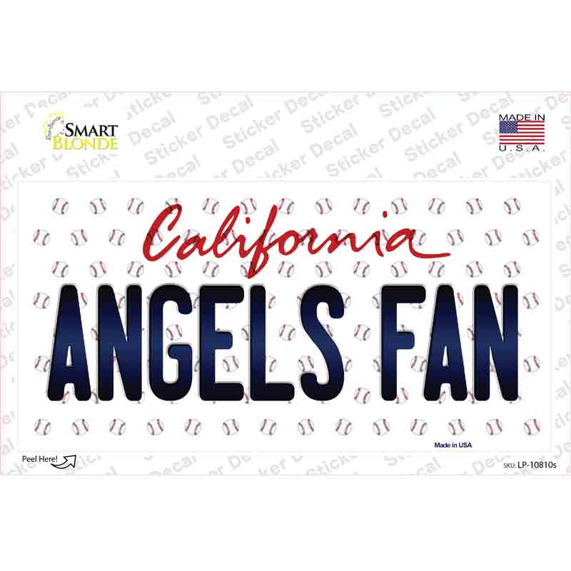 LP-10810s-M Angels Fan California Novelty Sticker Decal, Medium