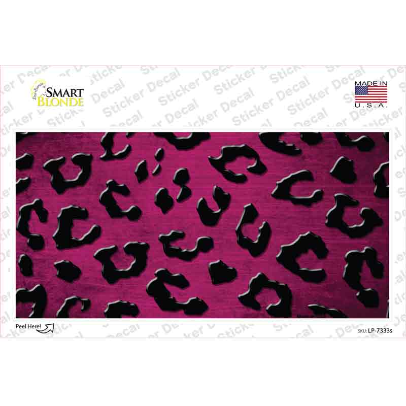 LP-7333s-M Pink Black Cheetah Oil Rubbed Novelty Sticker Decal, Medium