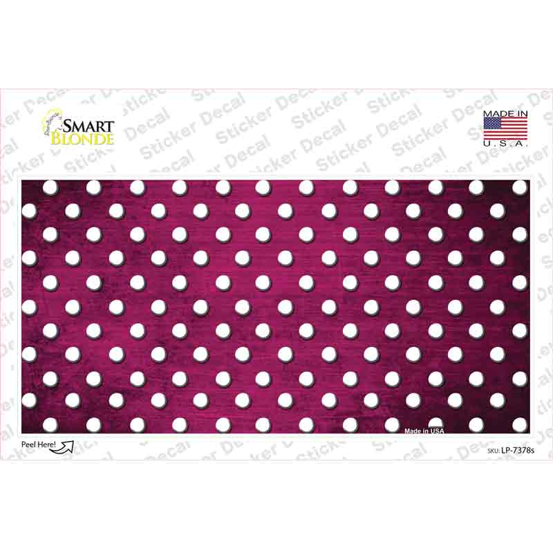 LP-7378s-M Pink White Small Dots Oil Rubbed Novelty Sticker Decal, Medium