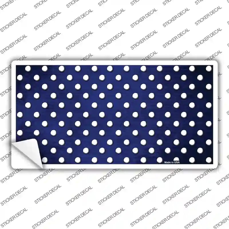 LP-7380s-L Blue White Small Dots Oil Rubbed Novelty Sticker Decal, Large