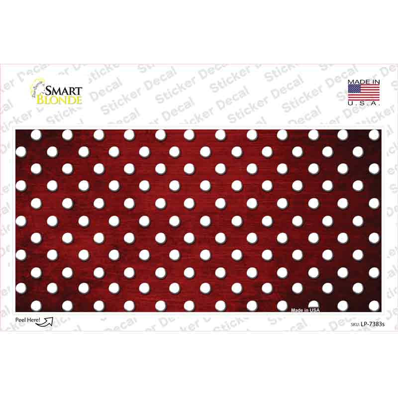 LP-7383s-M Red White Small Dots Oil Rubbed Novelty Sticker Decal, Medium