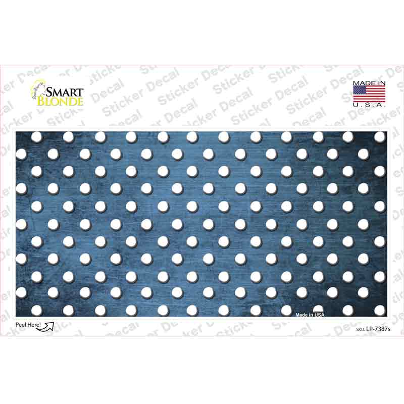 LP-7387s-M Light Blue White Small Dots Oil Rubbed Novelty Sticker Decal, Medium