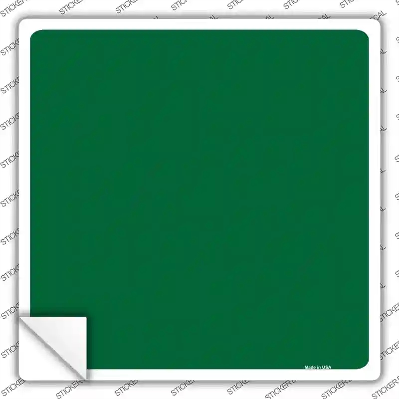 SQ-004s-L Green Solid Novelty Square Sticker Decal, Large