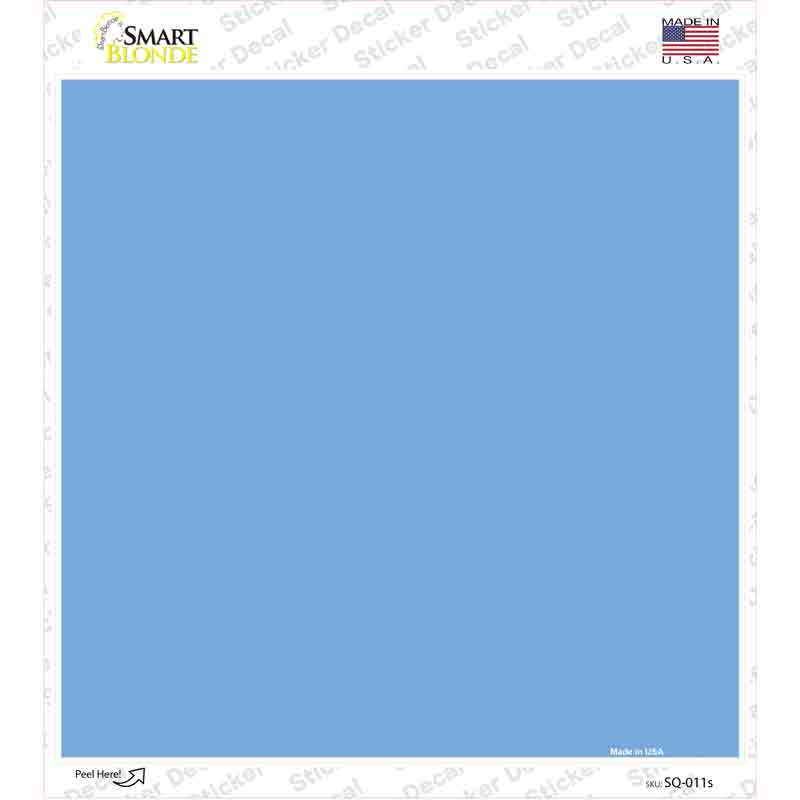 SQ-011s-M Light Blue Solid Novelty Square Sticker Decal, Medium