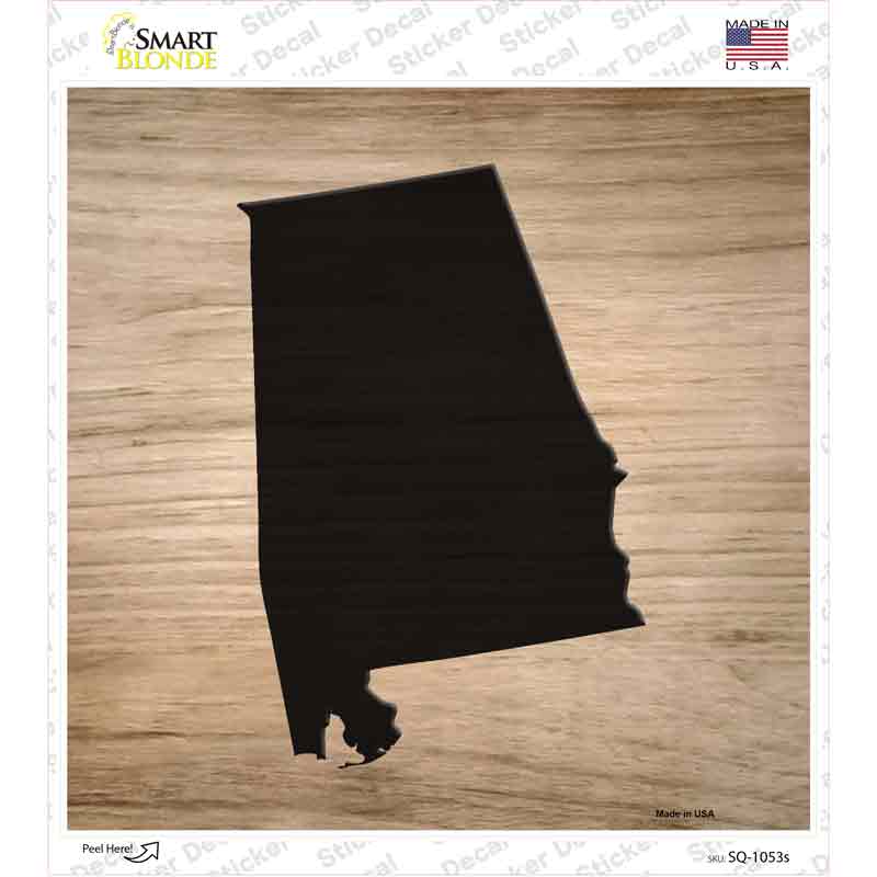 SQ-1053s-M Alabama Shape Letter Tile Novelty Square Sticker Decal, Medium