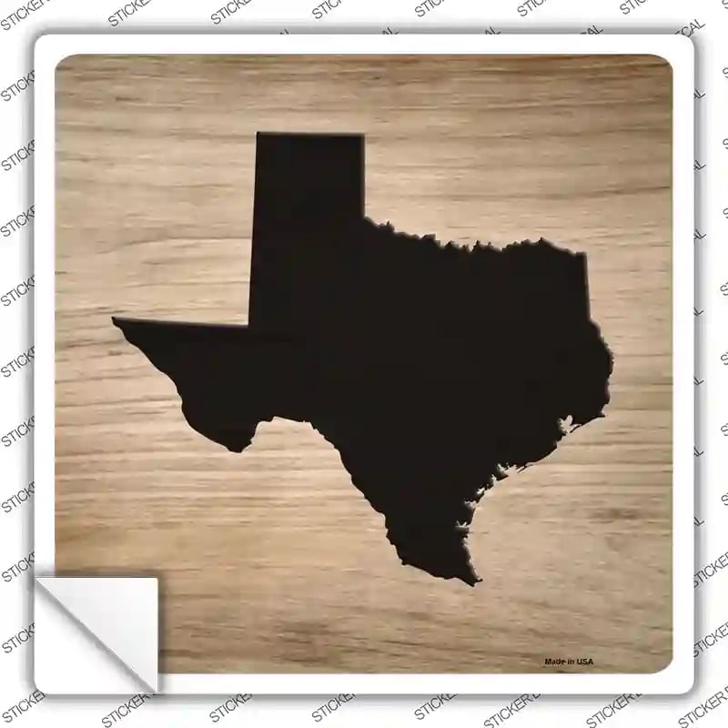 SQ-1095s-L Texas Shape Letter Tile Novelty Square Sticker Decal, Large