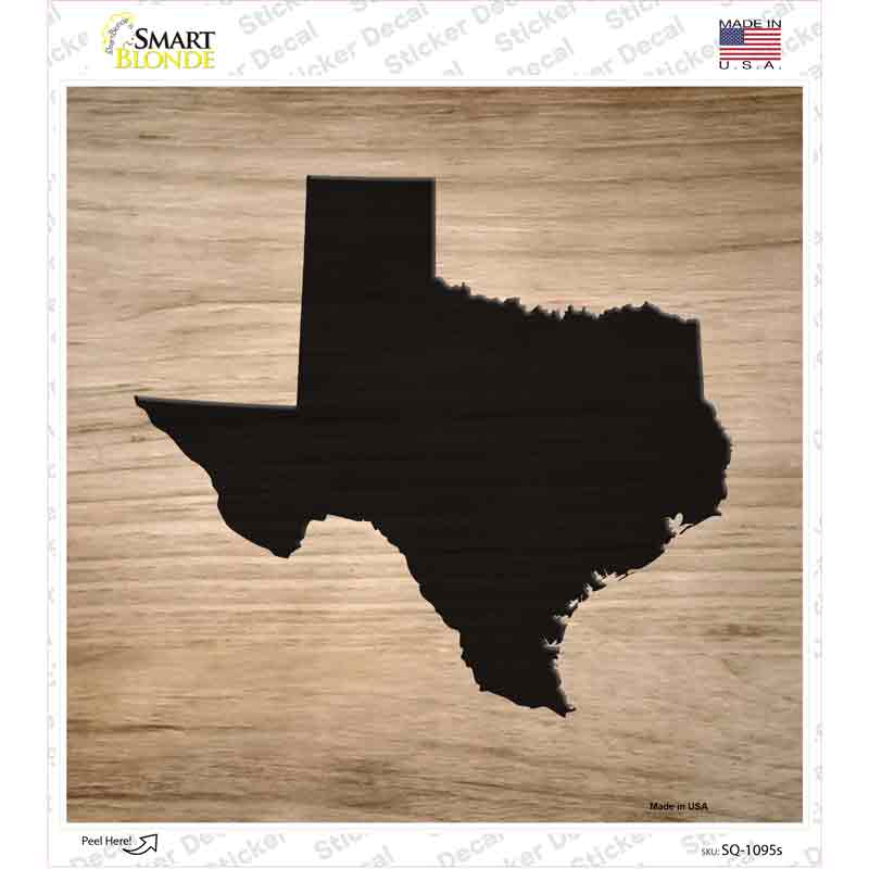 SQ-1095s-M Texas Shape Letter Tile Novelty Square Sticker Decal, Medium