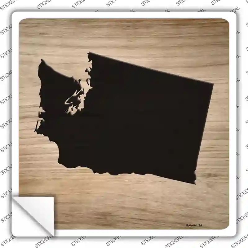 SQ-1099s-S Washington Shape Letter Tile Novelty Square Sticker Decal, Small