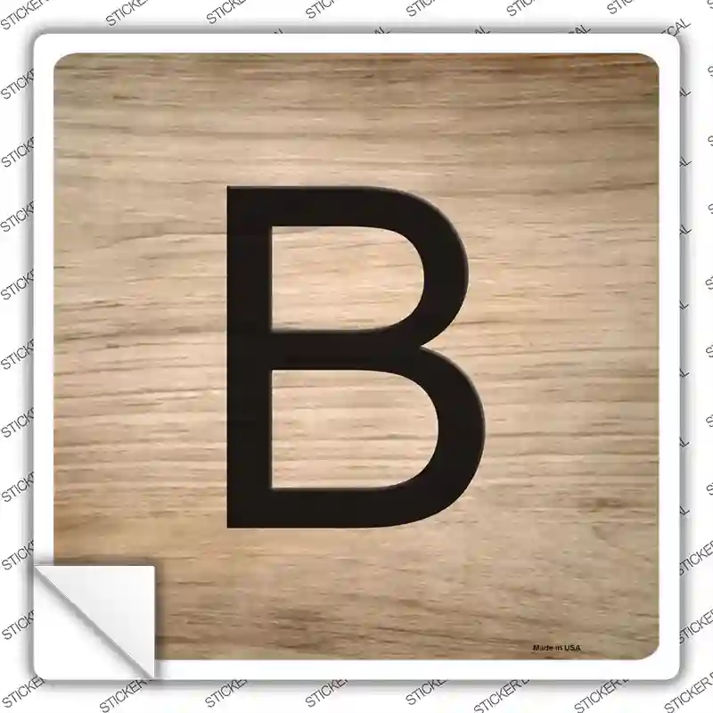 SQ-1104s-XL B Letter Tile Novelty Square Sticker Decal, Extra Large