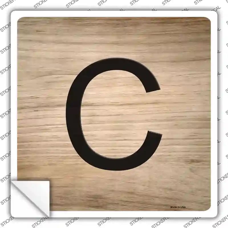 SQ-1105s-S C Letter Tile Novelty Square Sticker Decal, Small