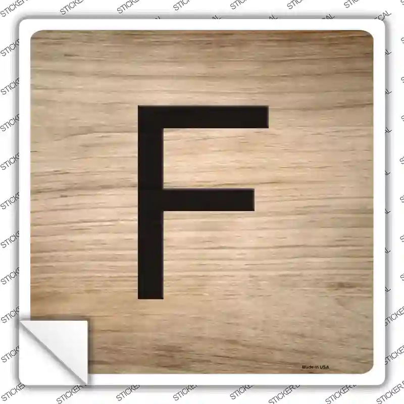 SQ-1108s-L F Letter Tile Novelty Square Sticker Decal, Large