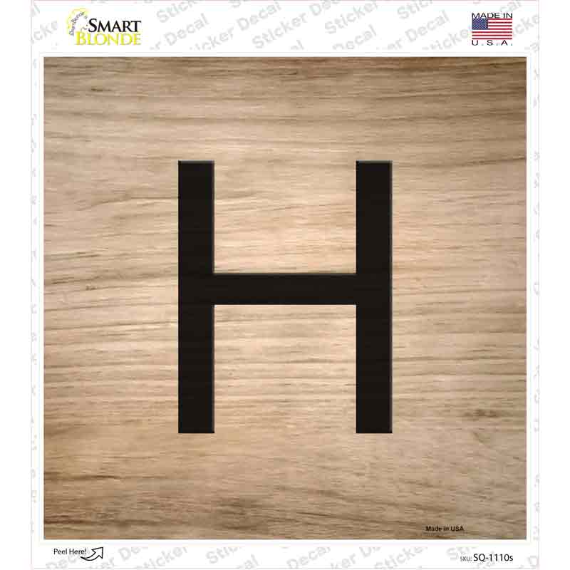 SQ-1110s-M H Letter Tile Novelty Square Sticker Decal, Medium