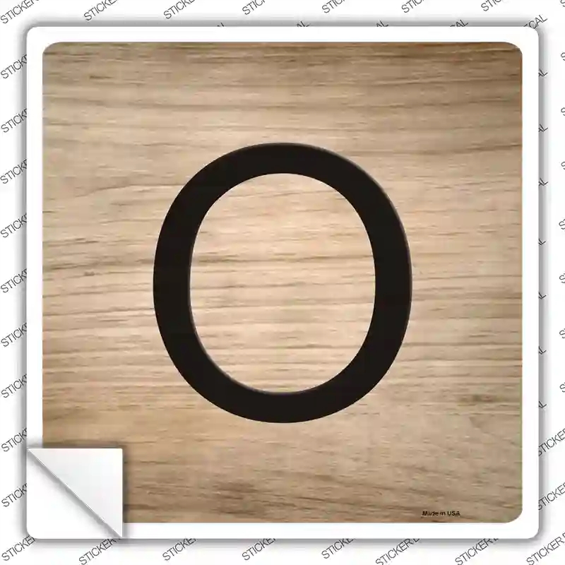 SQ-1117s-XL O Letter Tile Novelty Square Sticker Decal, Extra Large