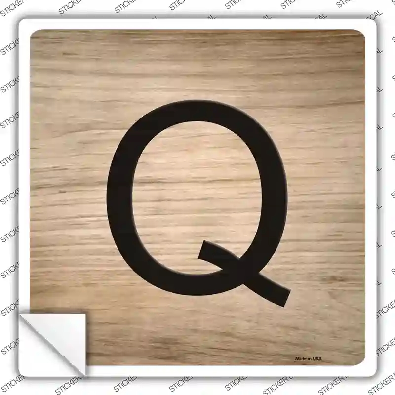 SQ-1119s-L Q Letter Tile Novelty Square Sticker Decal, Large