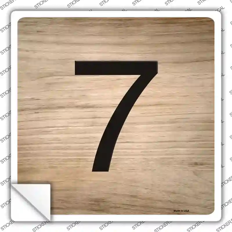 SQ-1308s-S 7 Number Tiles Novelty Square Sticker Decal, Small