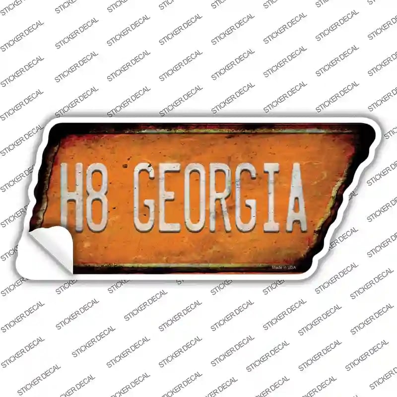 TN-163s-XL H8 Georgia Novelty Rusty Tennessee Shape Sticker Decal, Extra Large